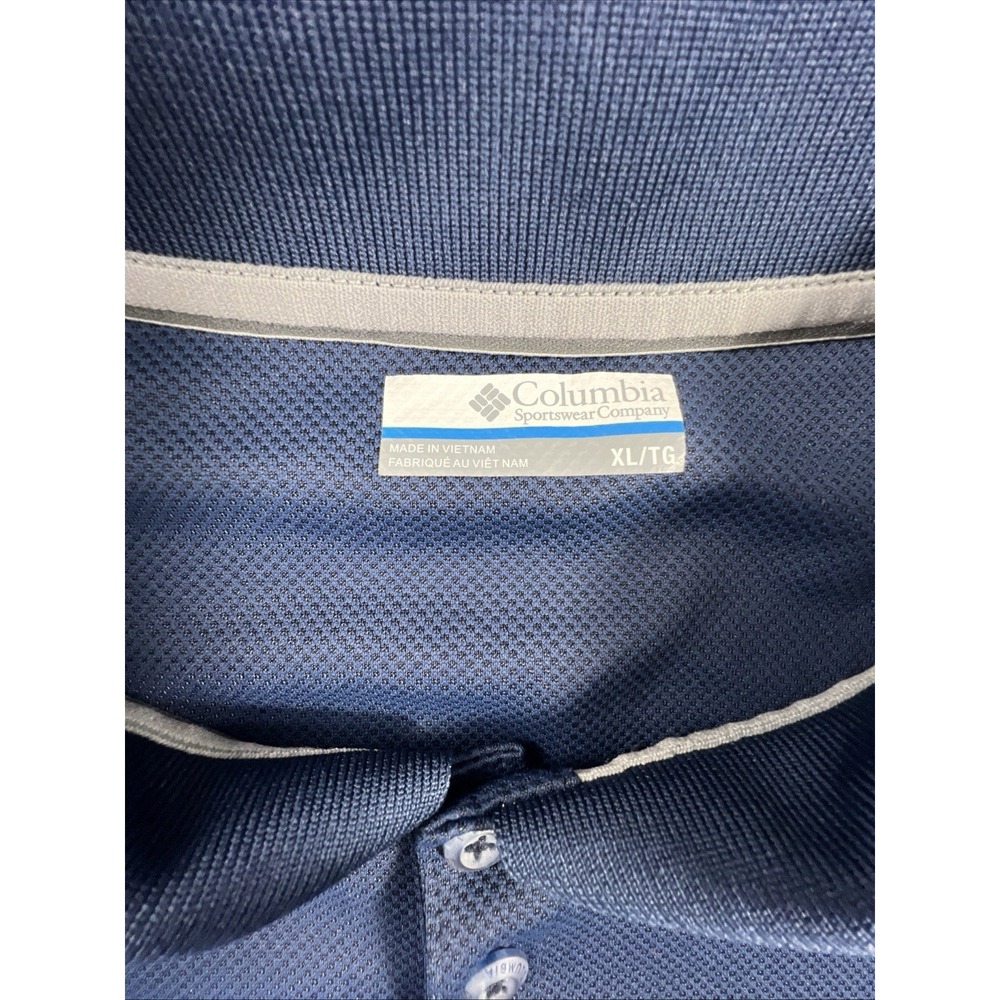 Columbia Polo Shirt Mens XL Navy Blue Omni-Wick Mesh Performance Golf Top - Picture 3 of 8